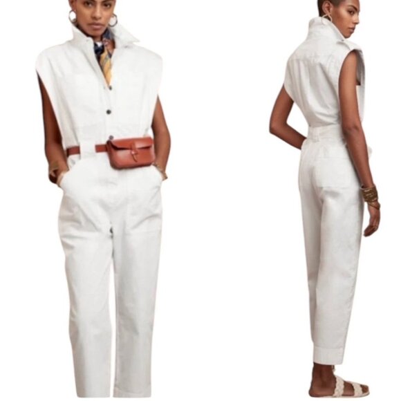 BR Utility Jumpsuit in Cream/Ivory, Size XL - Picture 10 of 10